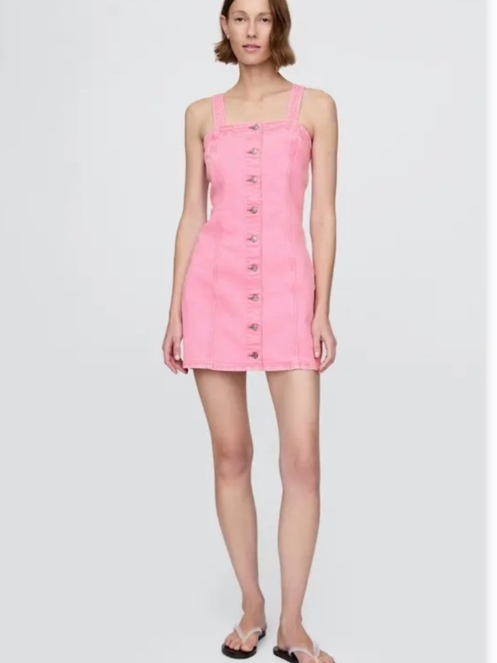 GAP Pink Denim Button-Front Dress NWT